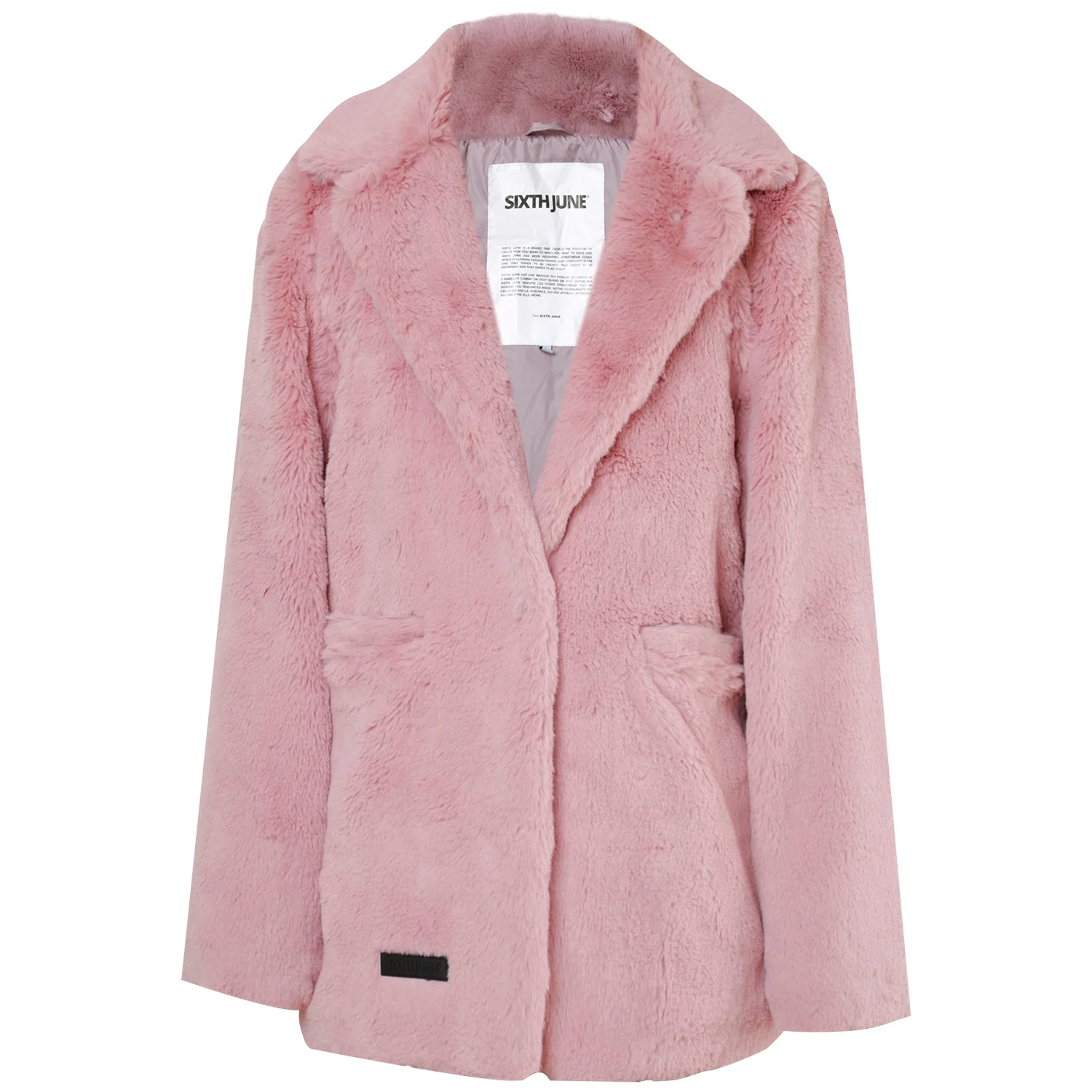 Veste longue fourrure Rose - Image 6