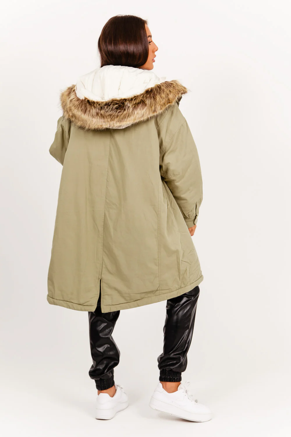 Parka longue oversize kaki - Image 4