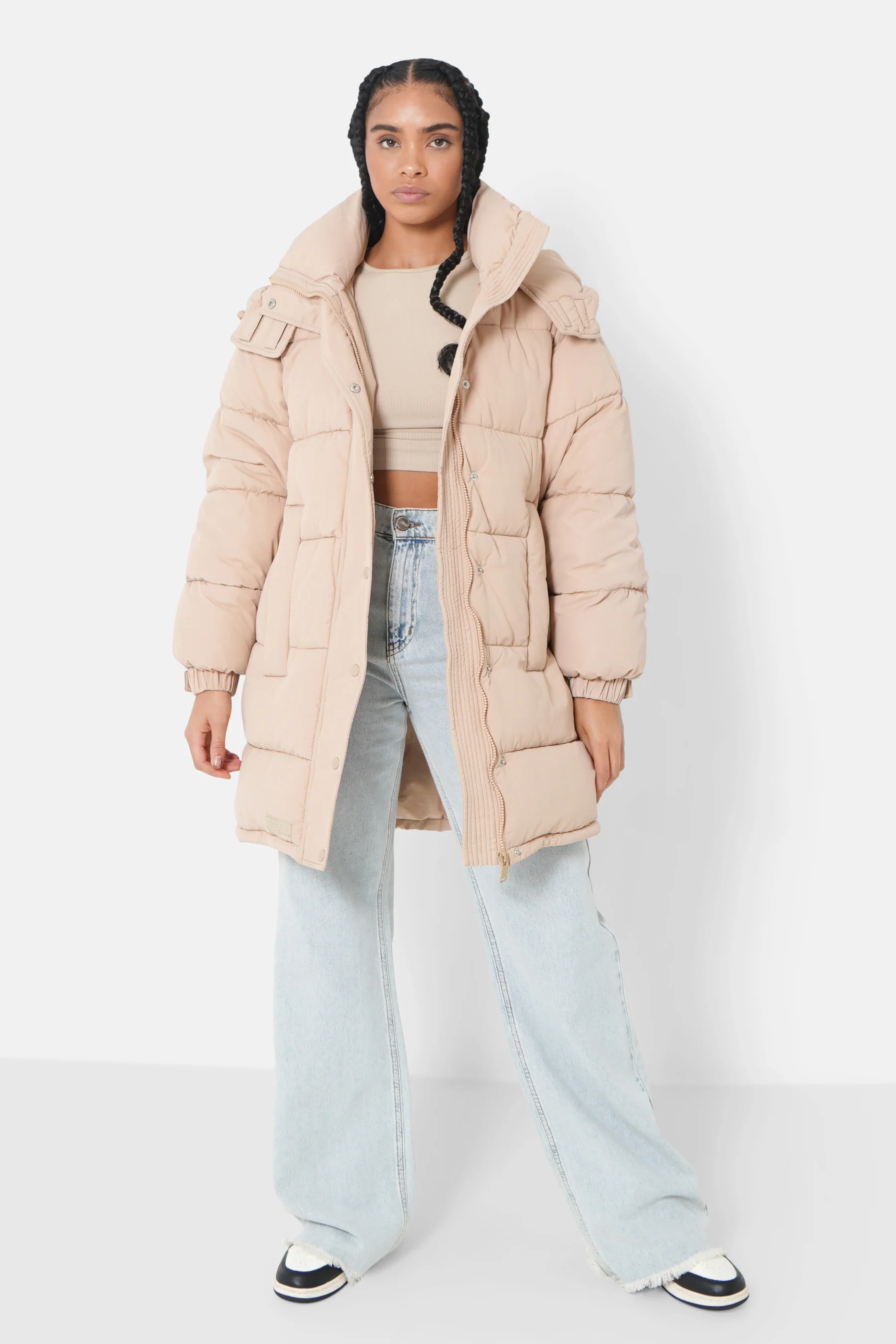Doudoune longue oversize Beige - Image 2