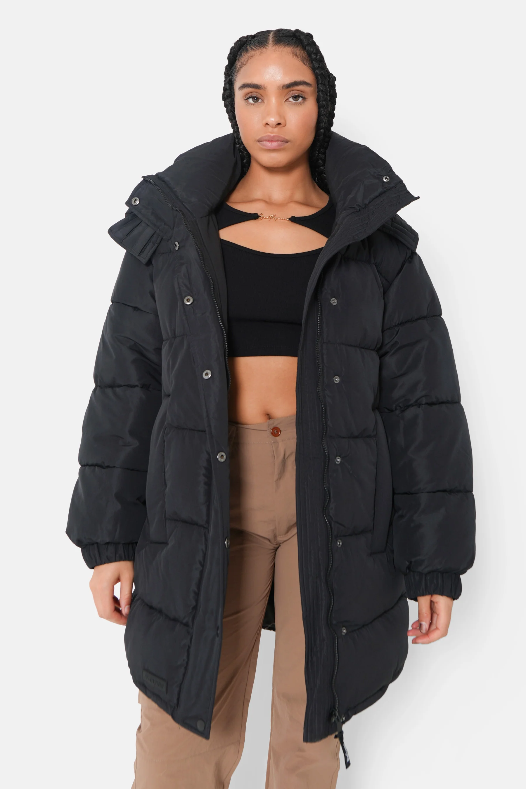 Doudoune longue oversize Noir