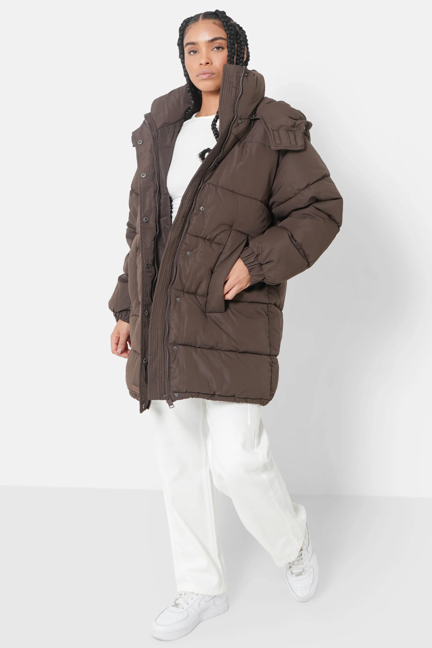 Doudoune longue oversize Marron - Image 2