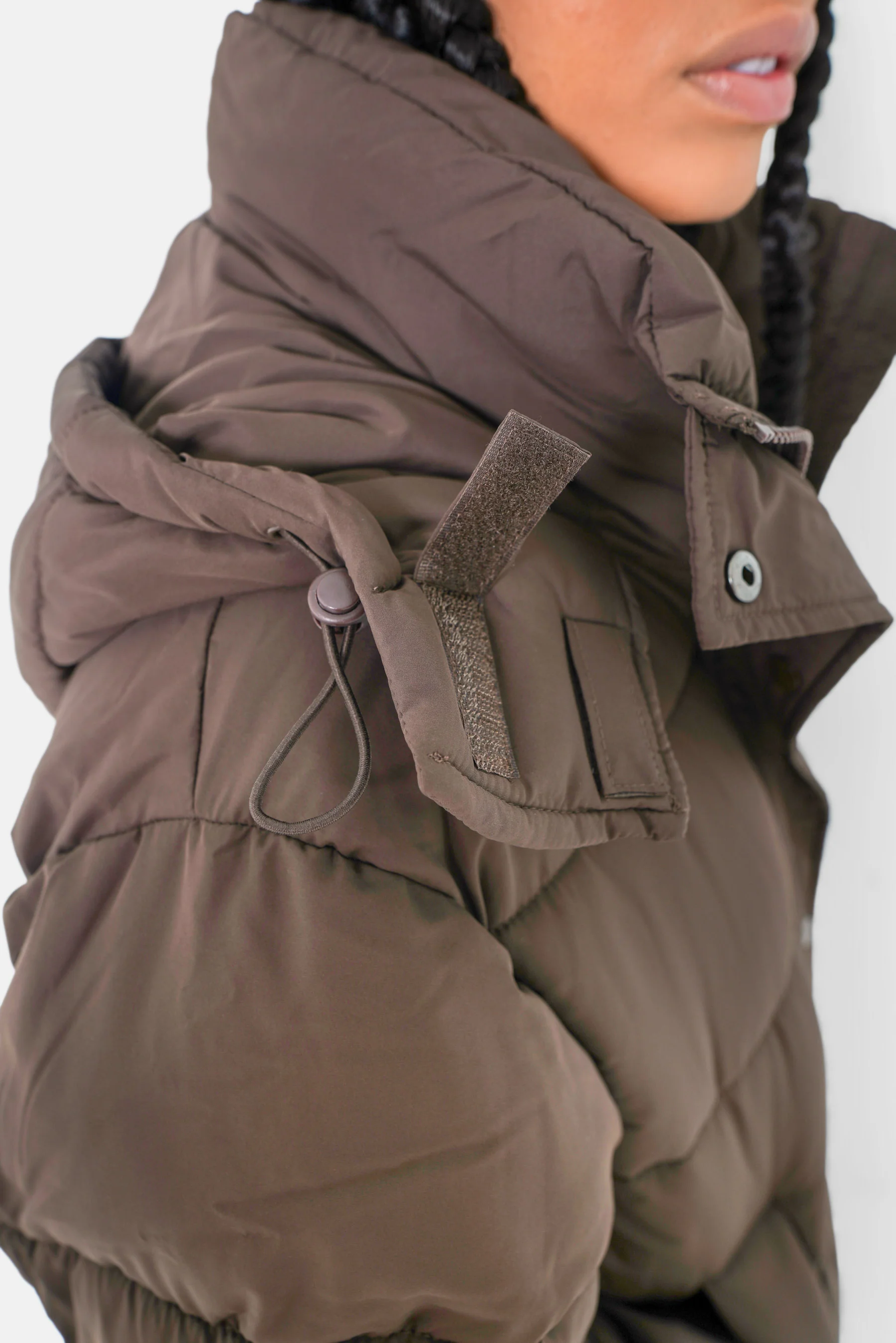 Doudoune longue oversize Marron - Image 3