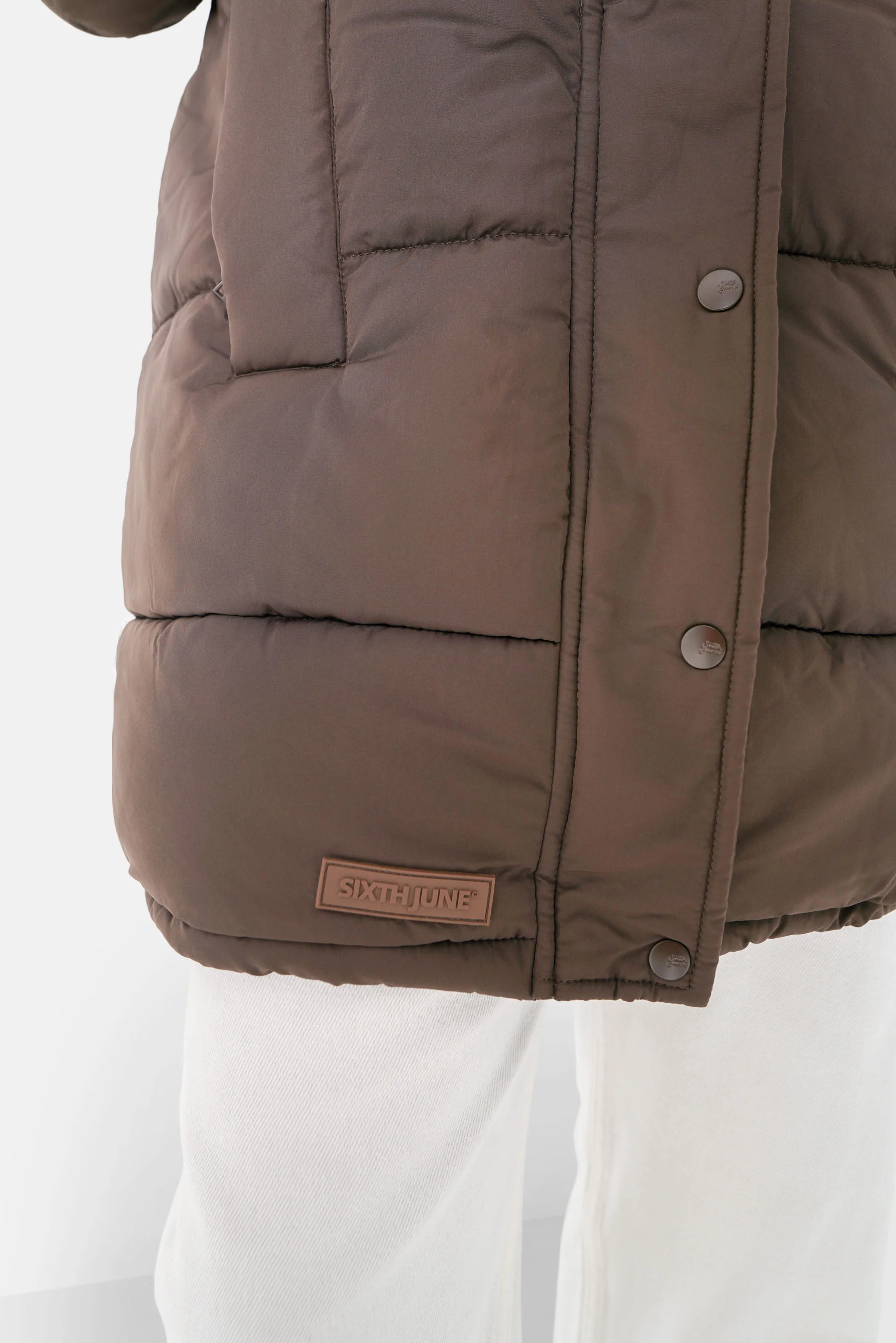 Doudoune longue oversize Marron - Image 4