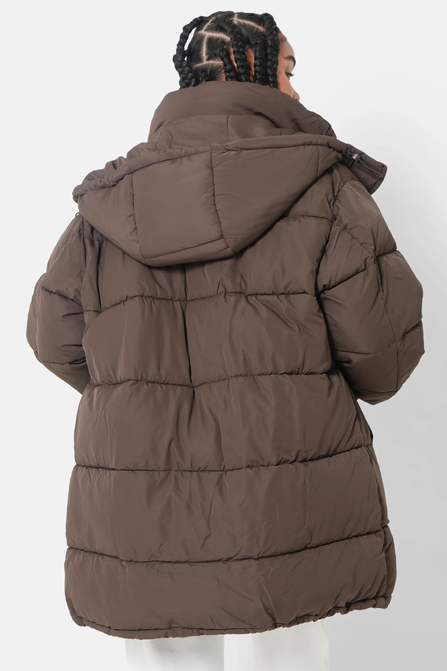 Doudoune longue oversize Marron - Image 5