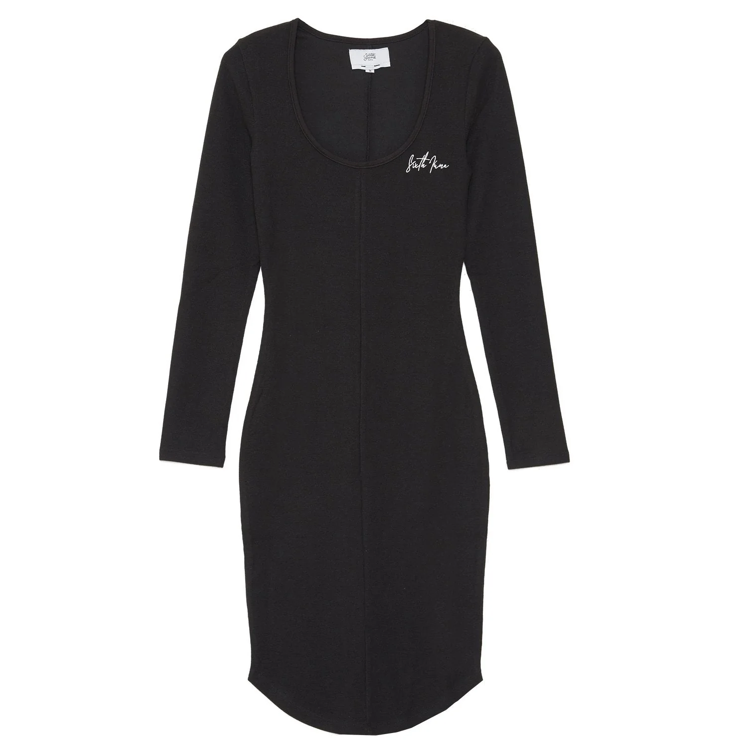 Robe broderie manches longues noir - Image 5