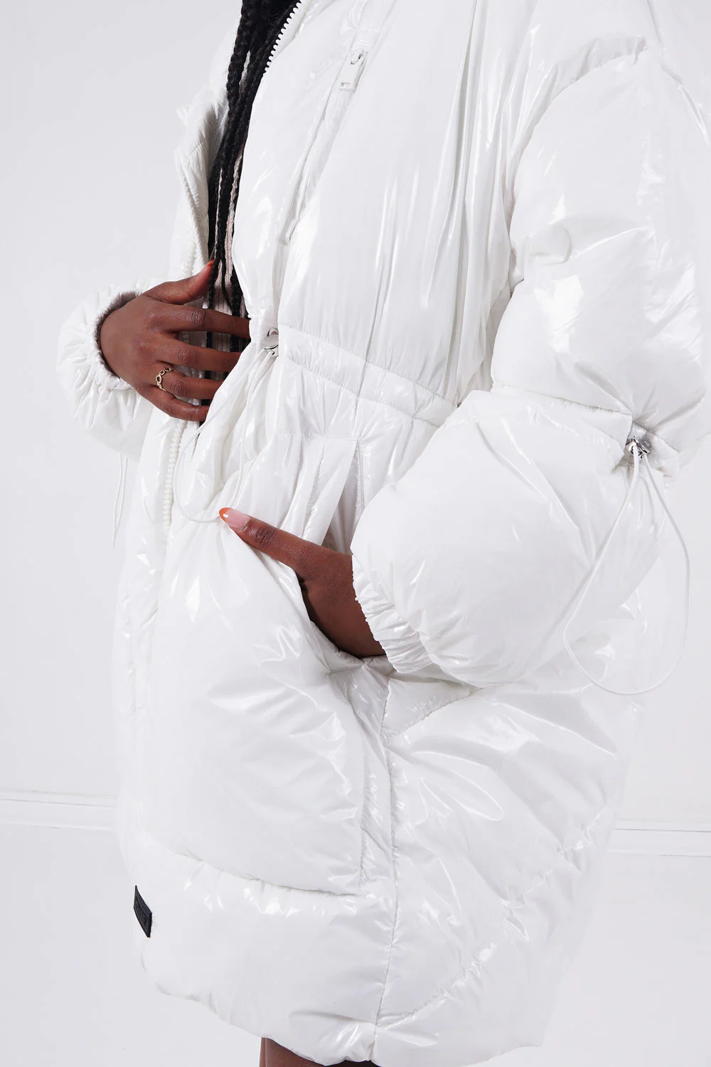 Doudoune longue vinyle Blanc - Image 3
