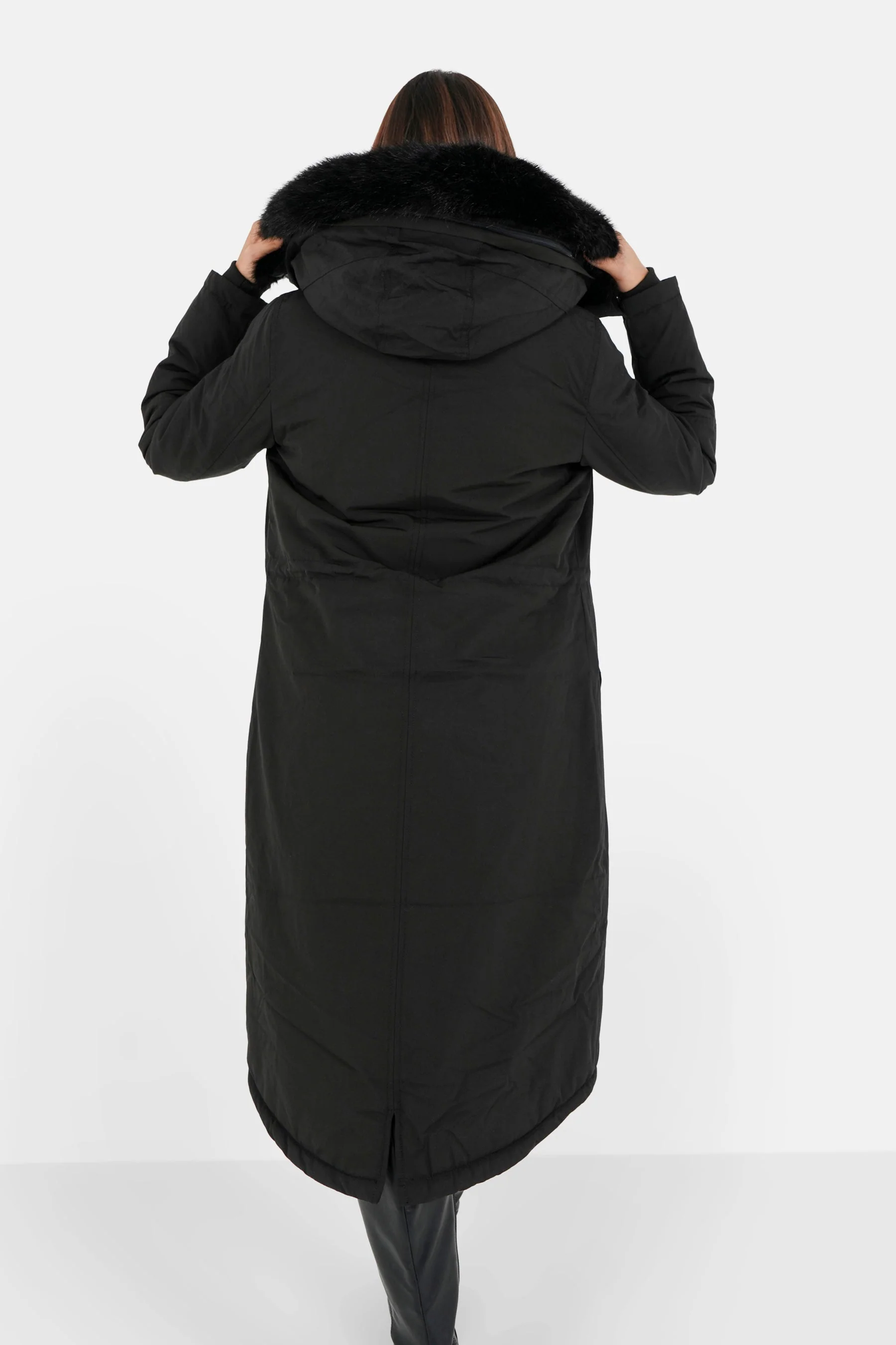 Parka longue intérieur polaire Noir - Image 5