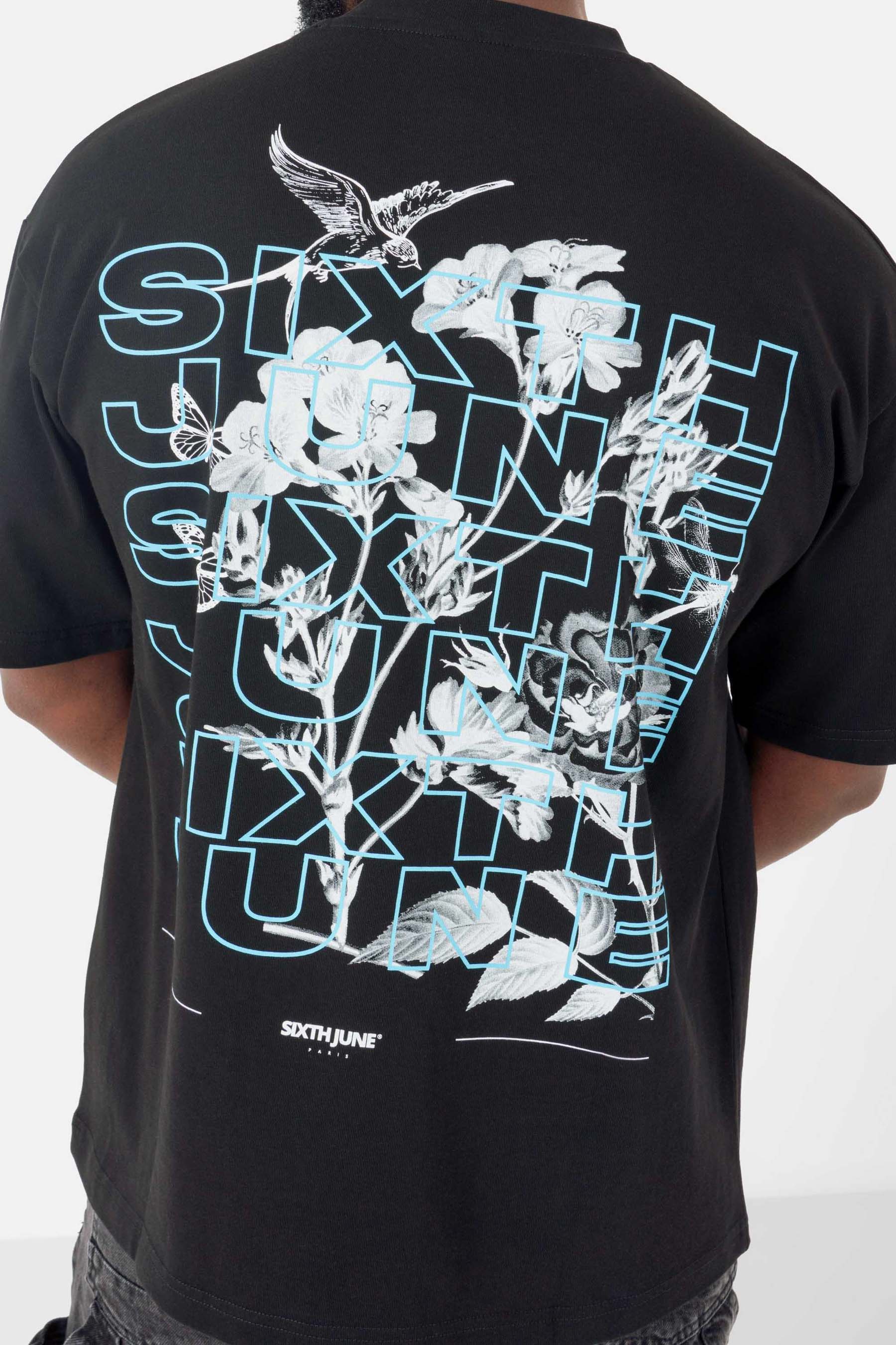 T-shirt imprimé floral Noir - Image 4