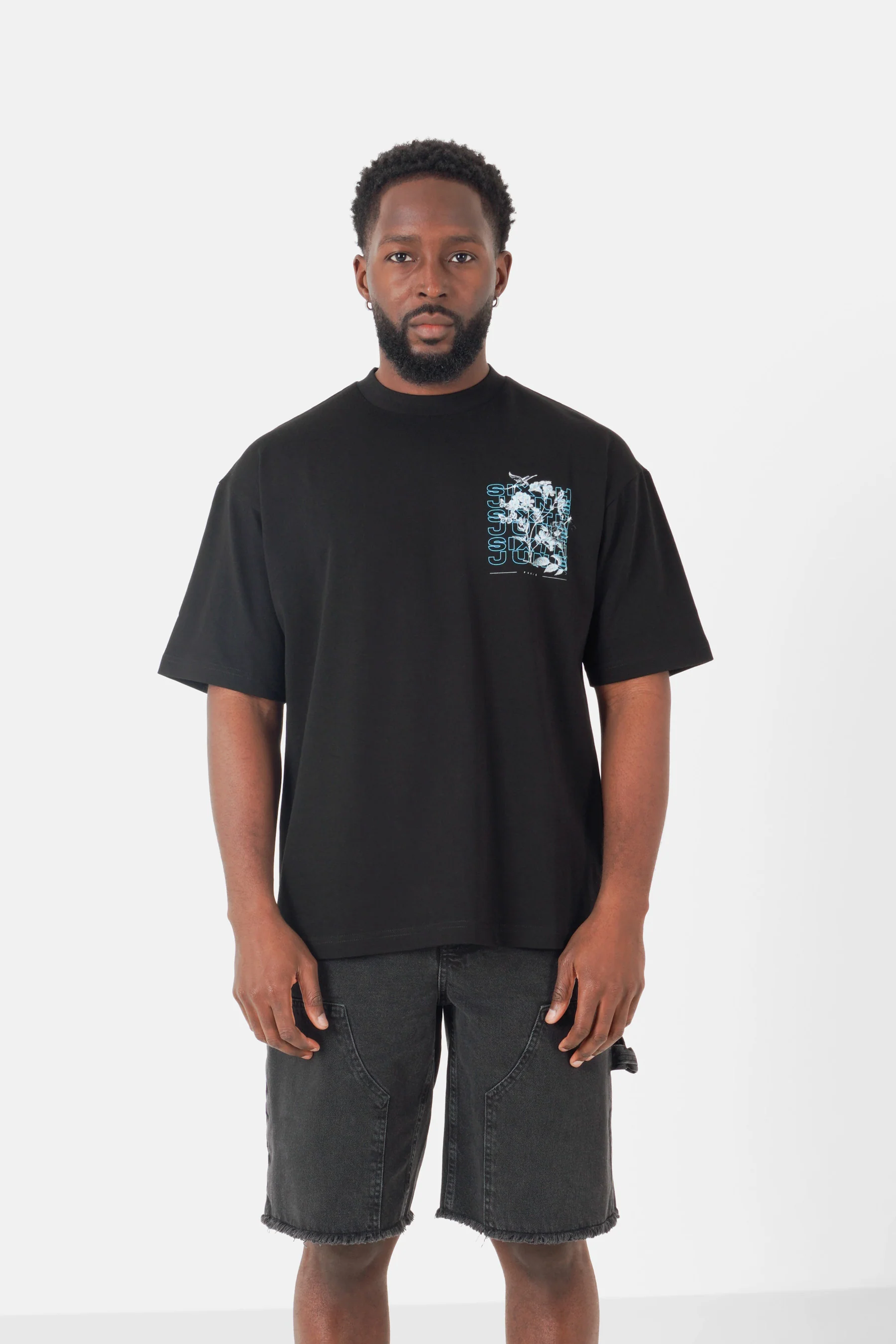 T-shirt imprimé floral Noir - Image 5