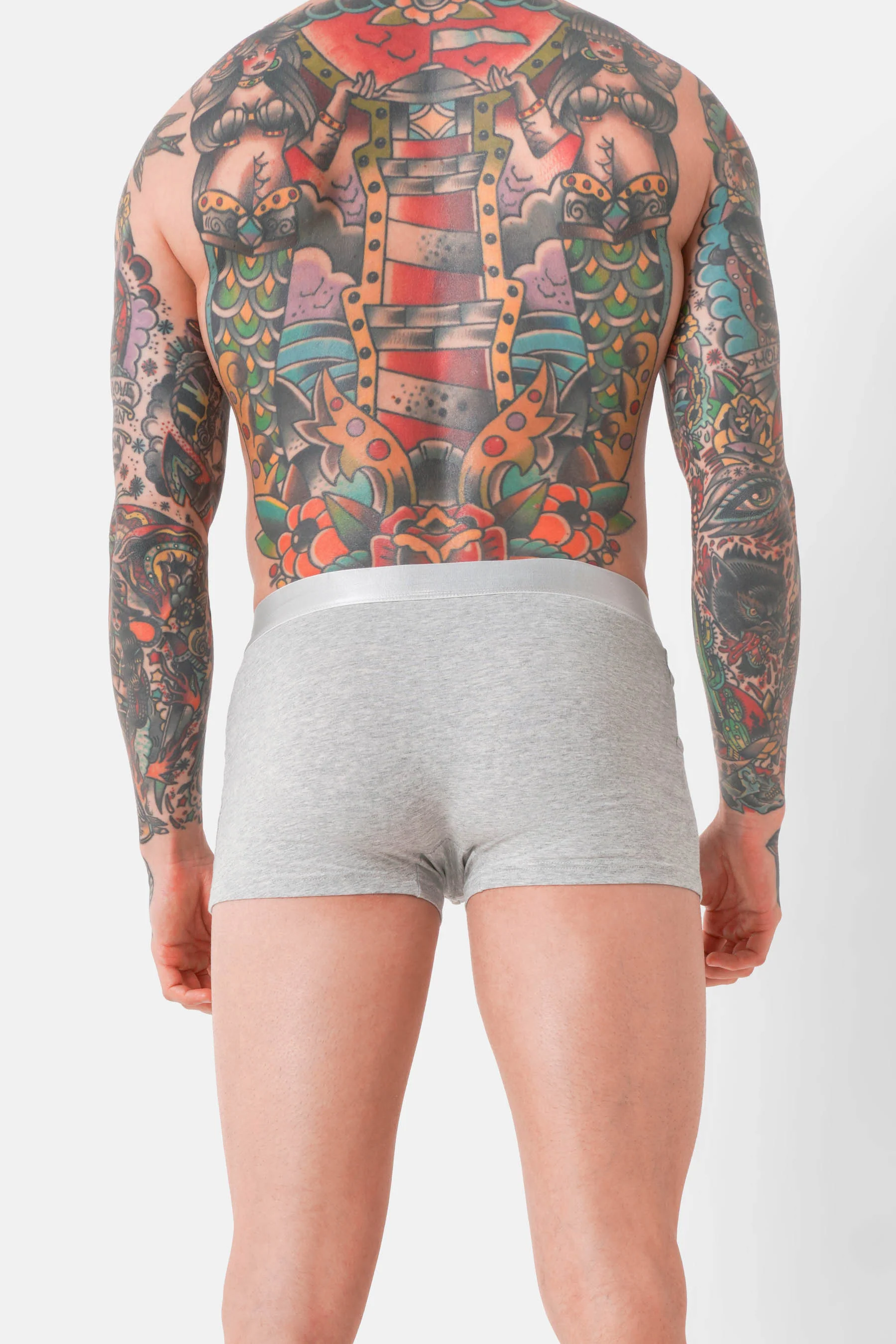 Lot 3 boxers uni texte Noir + Blanc + Gris - Image 10