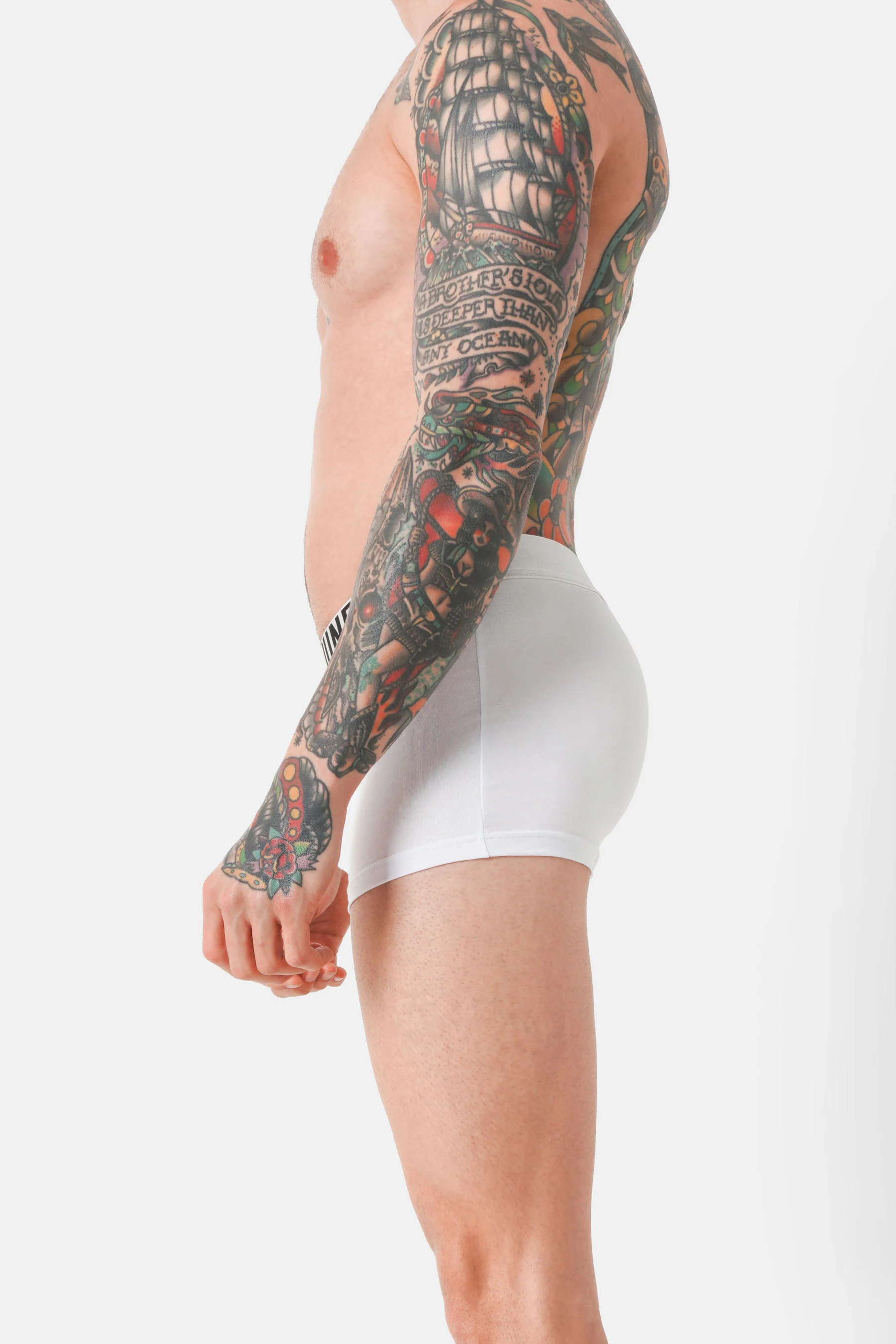 Lot 3 boxers uni texte Noir + Blanc + Gris - Image 6