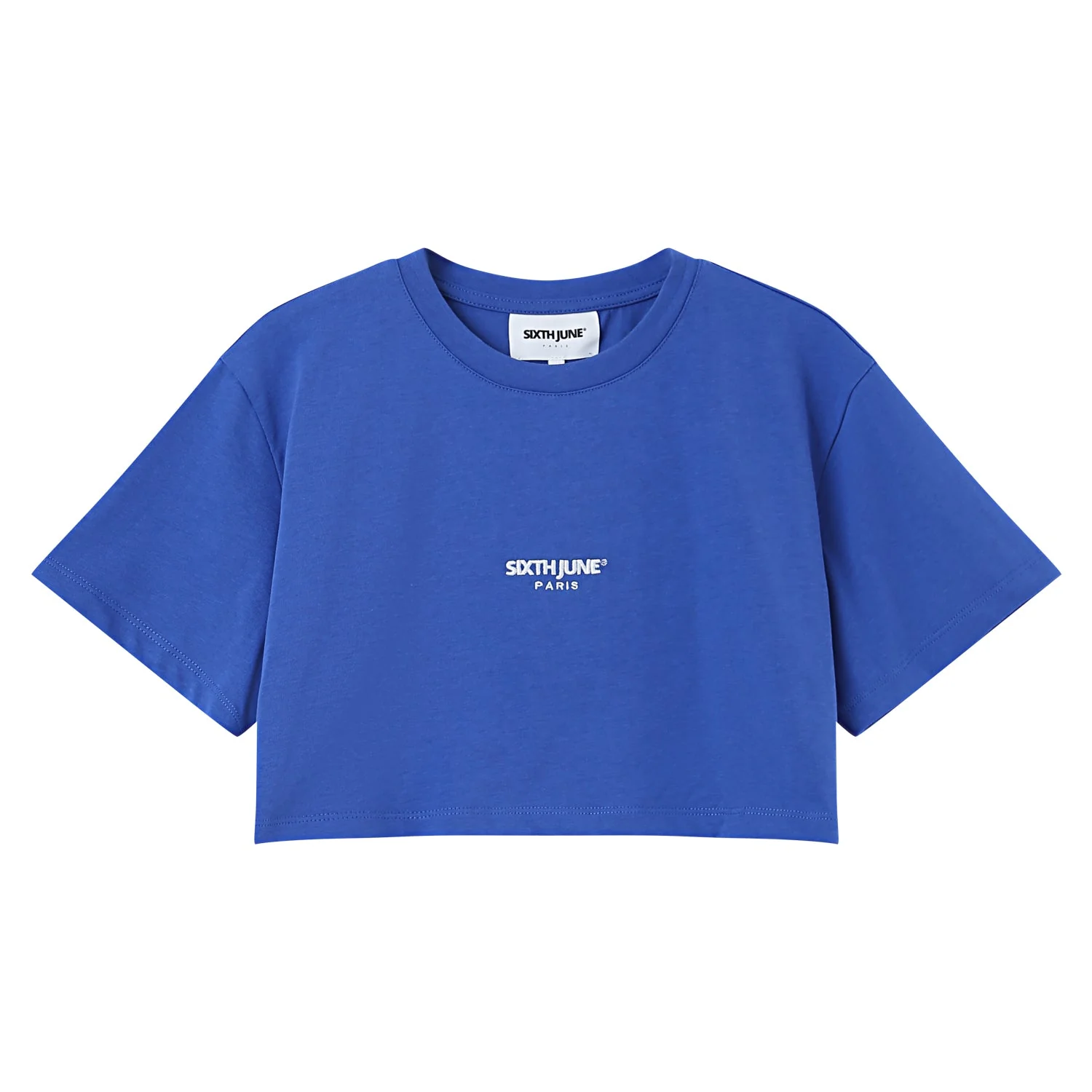 T-shirt court brodé Bleu foncé - Image 5