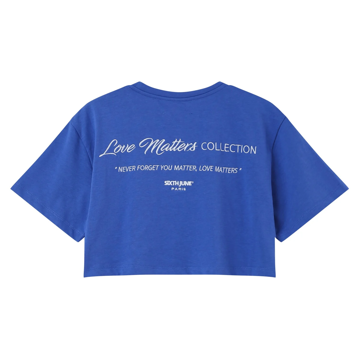 T-shirt court brodé Bleu foncé - Image 6