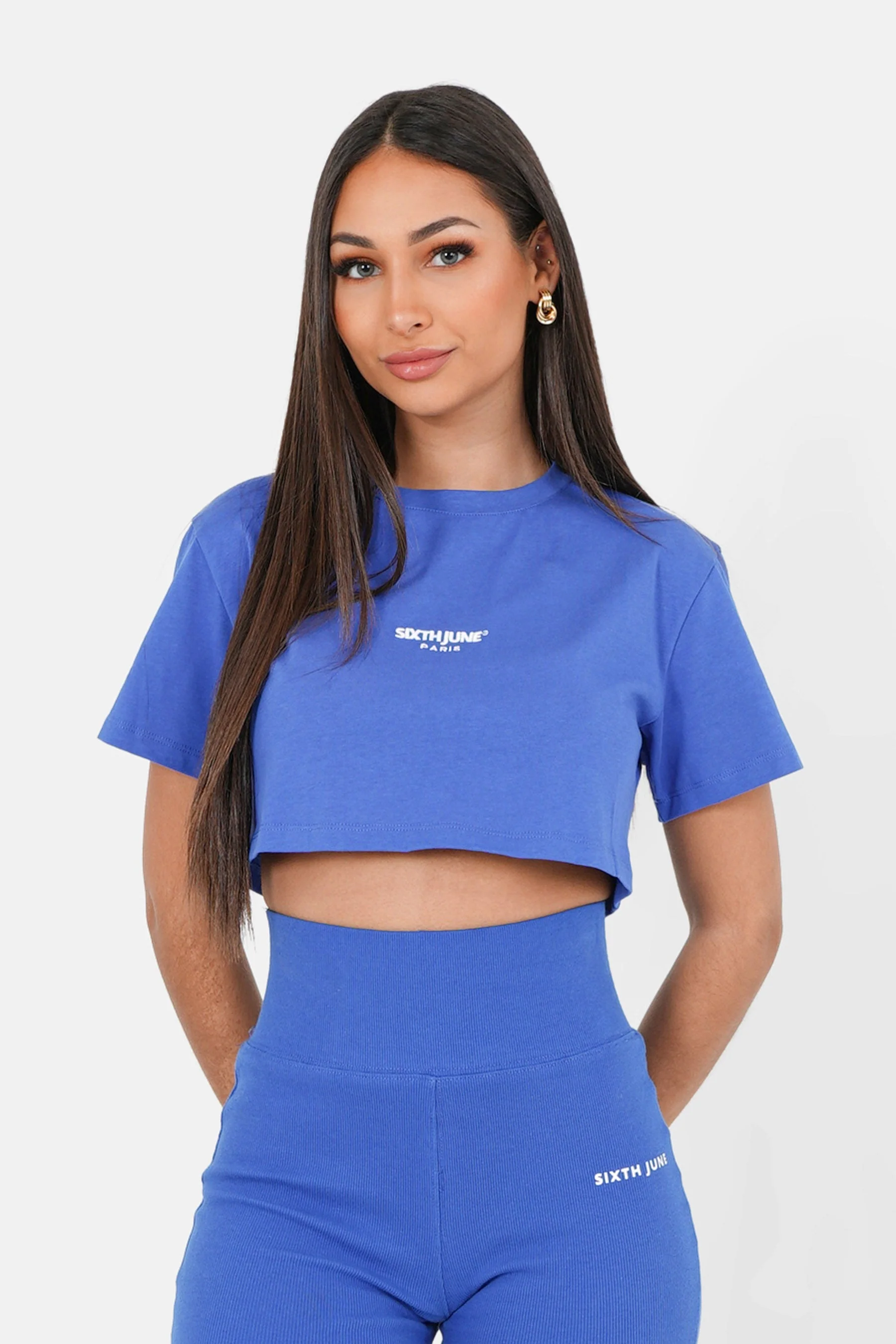 T-shirt court brodé Bleu foncé - Image 7