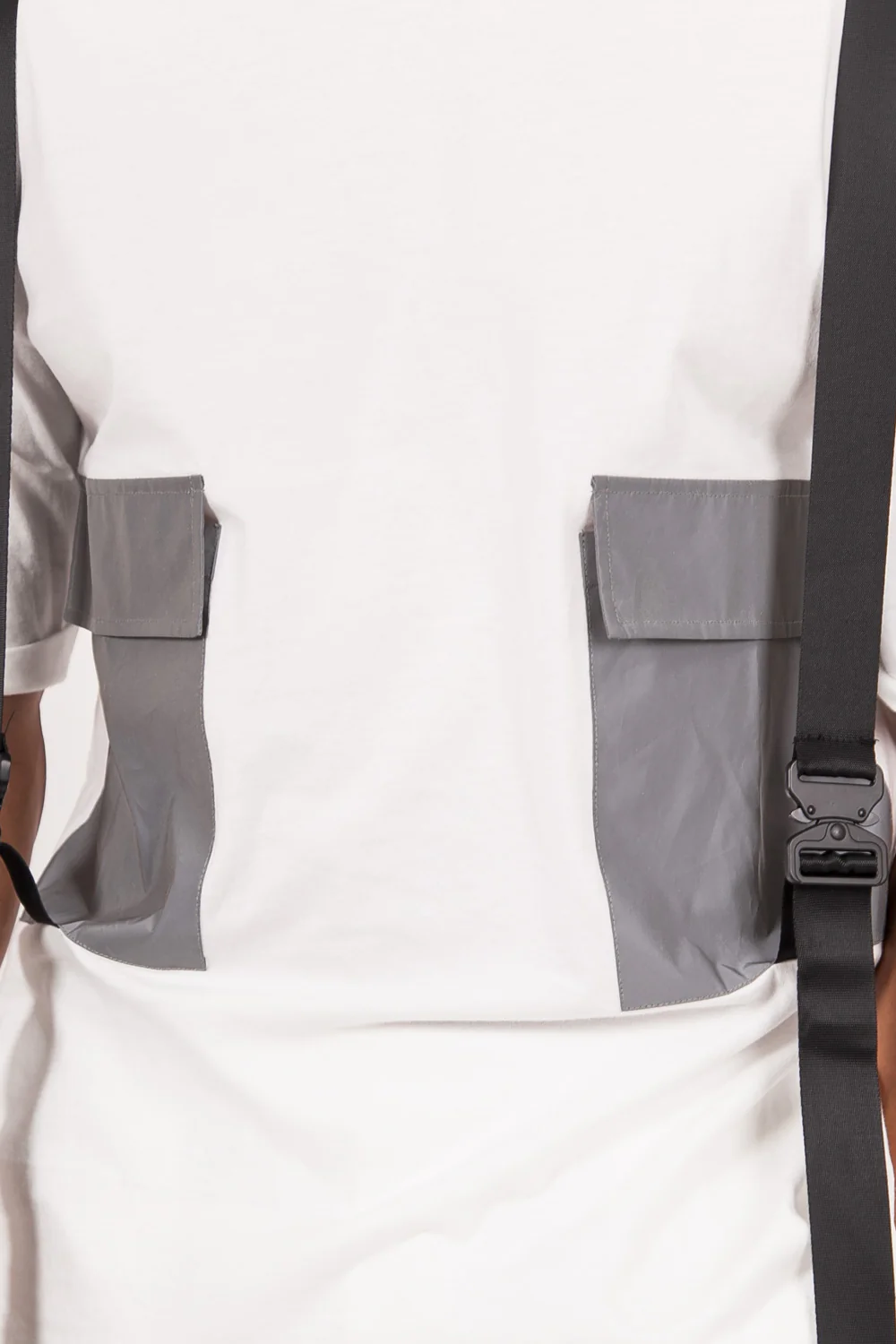 T-shirt double poches sangle blanc - Image 3