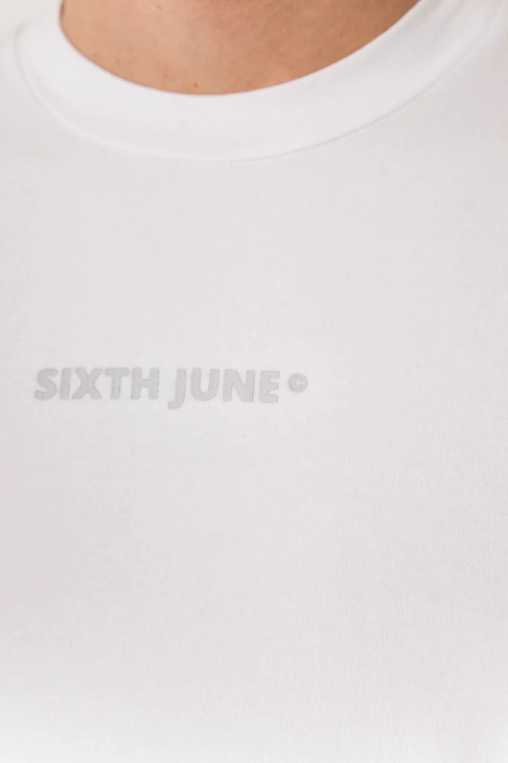 T-shirt moulant logo Blanc cassé - Image 3