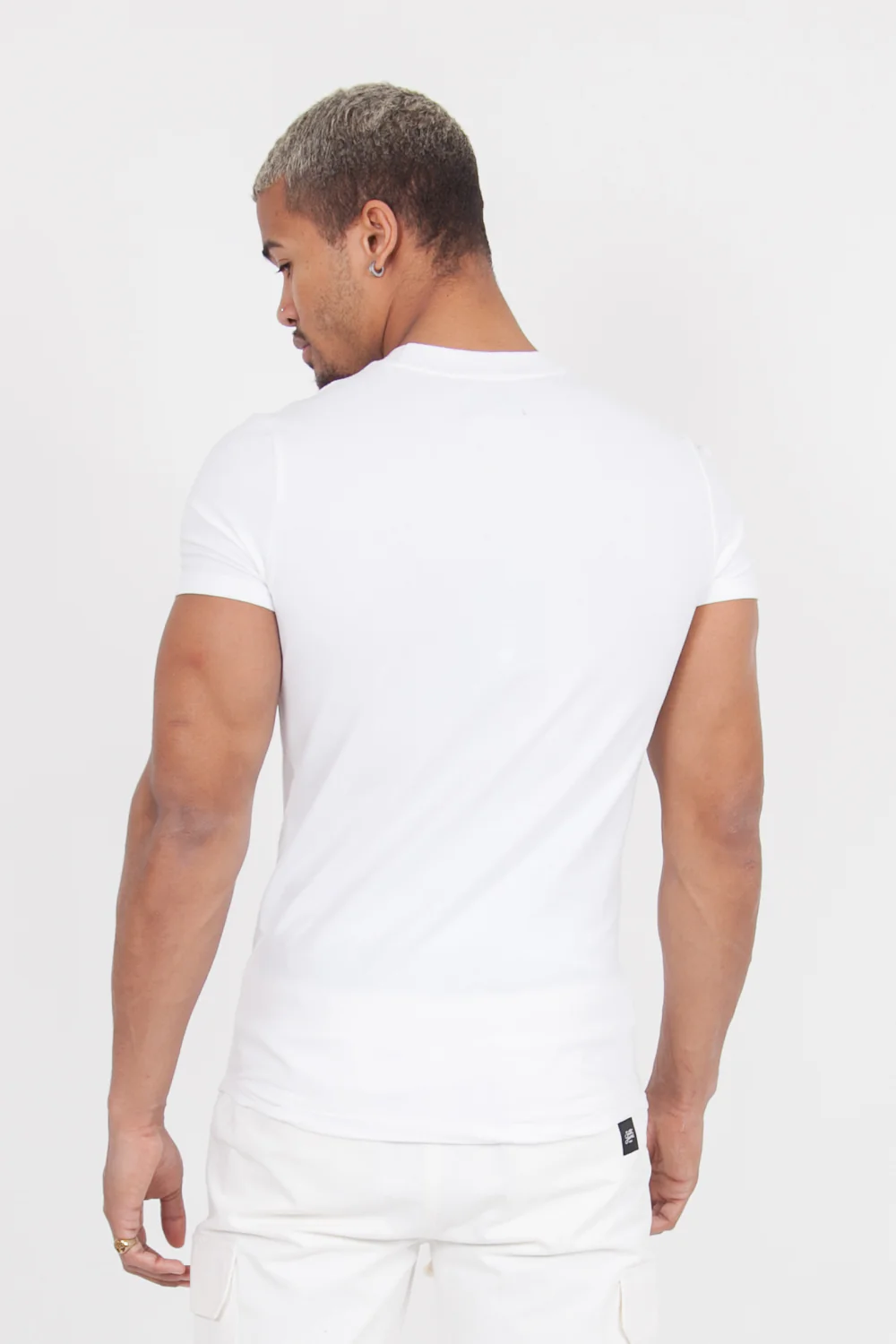 T-shirt moulant logo Blanc cassé - Image 5