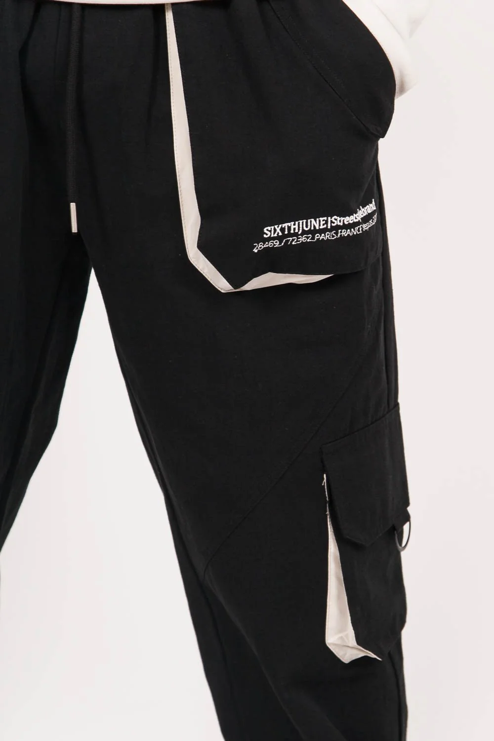 Pantalon cargo large noir - Image 3