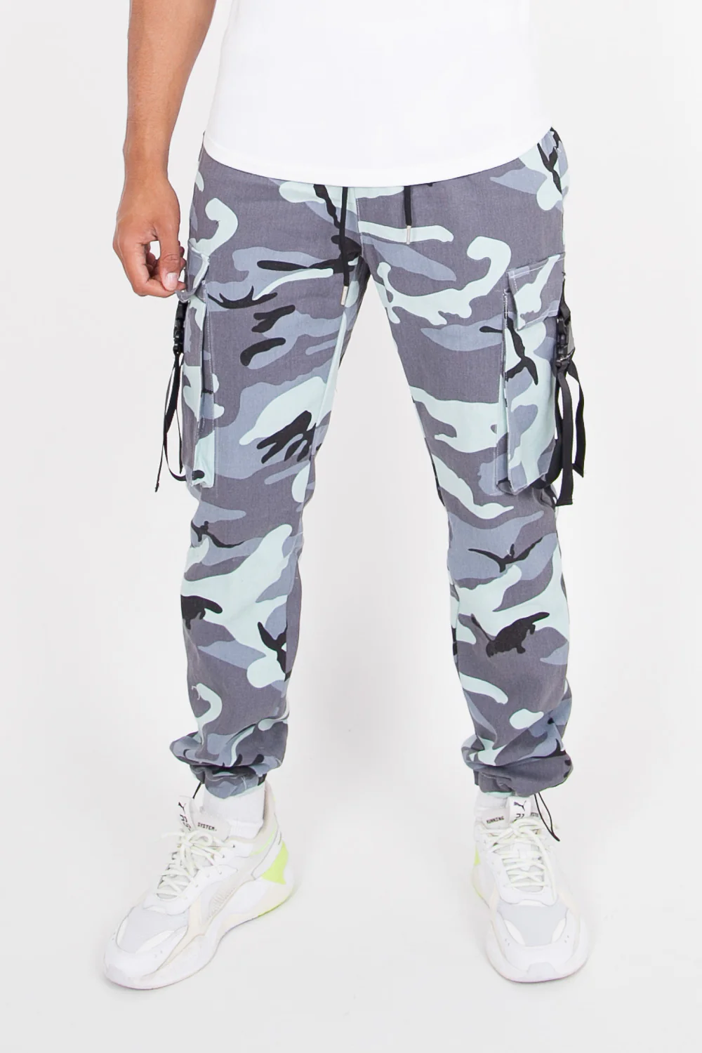 Pantalon camouflage sangles bleu - Image 2
