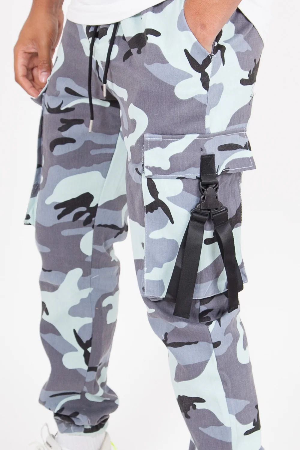 Pantalon camouflage sangles bleu - Image 3