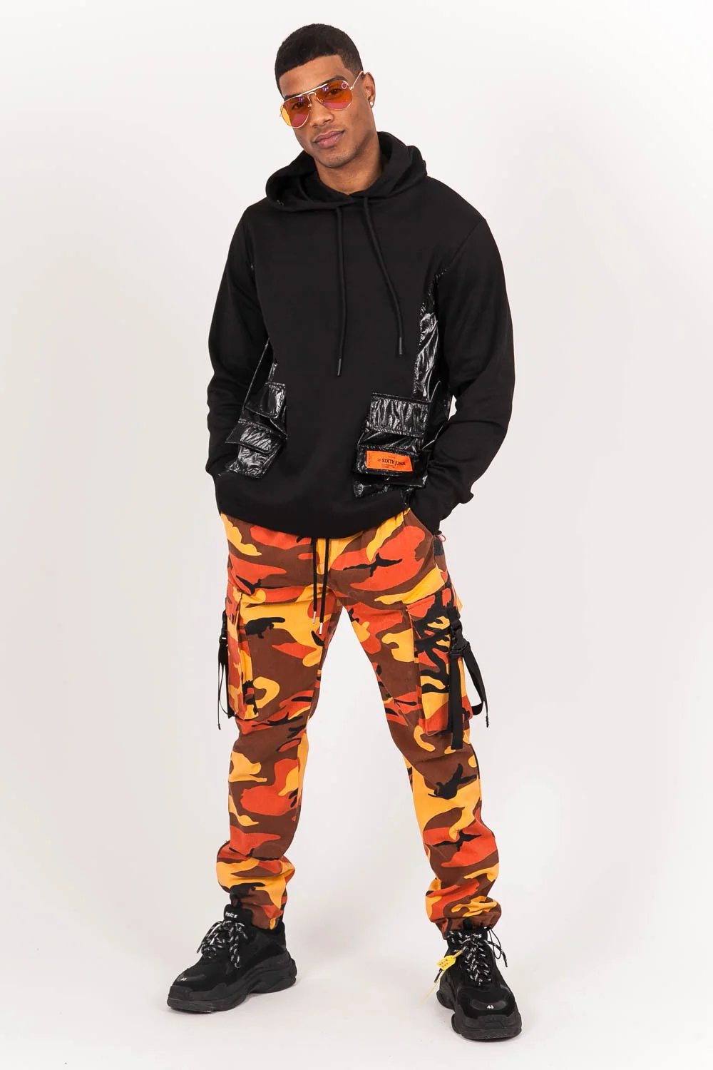 Pantalon camouflage sangles Orange - Image 2