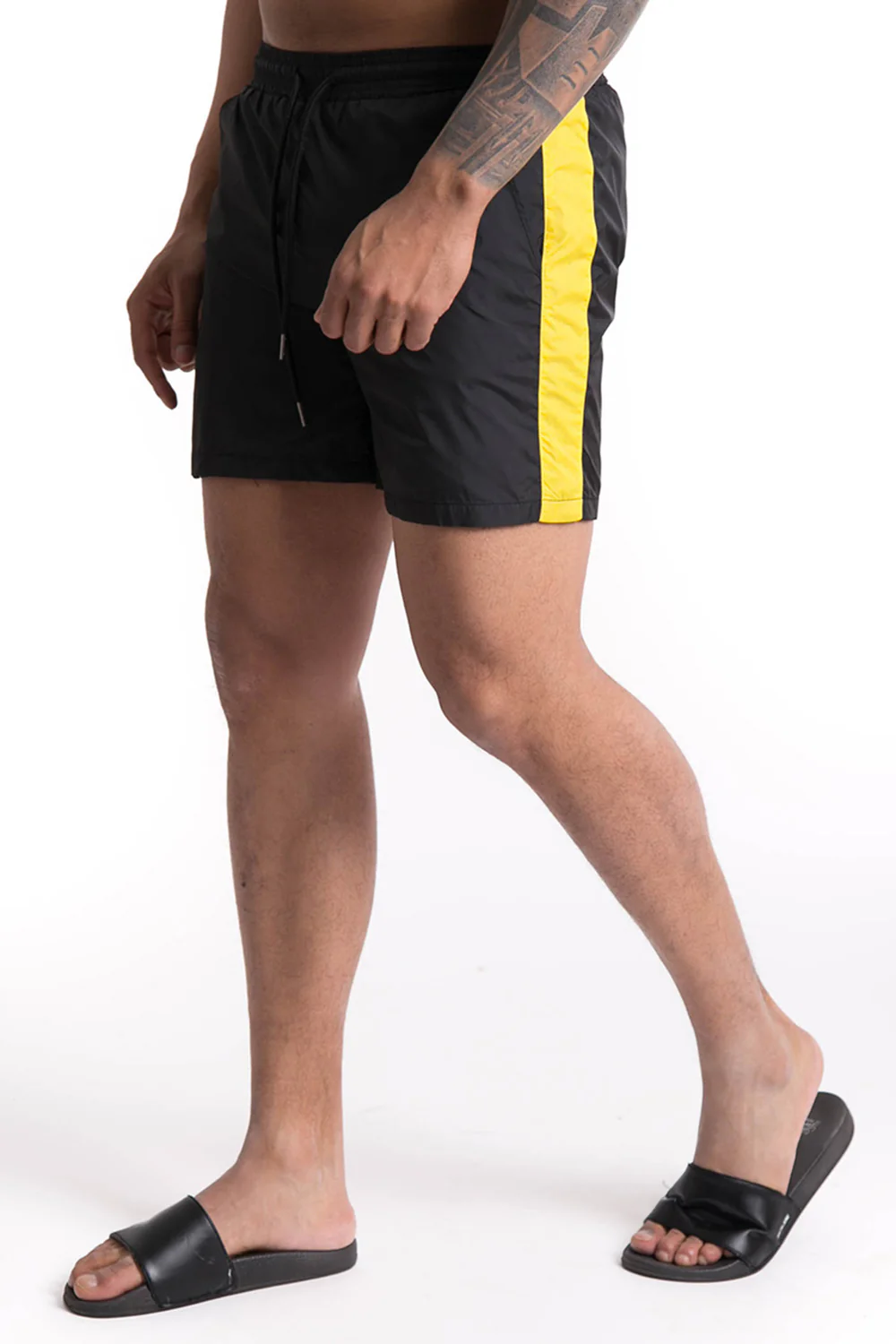 Maillot de bain bicolore bandes noir jaune - Image 3