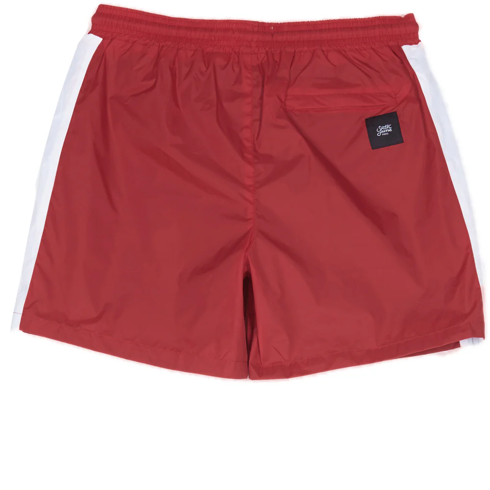 Maillot de bain bicolore bandes rouge blanc - Image 4