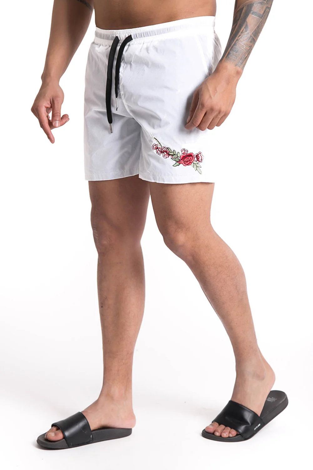 Maillot de bain broderie roses blanc - Image 4