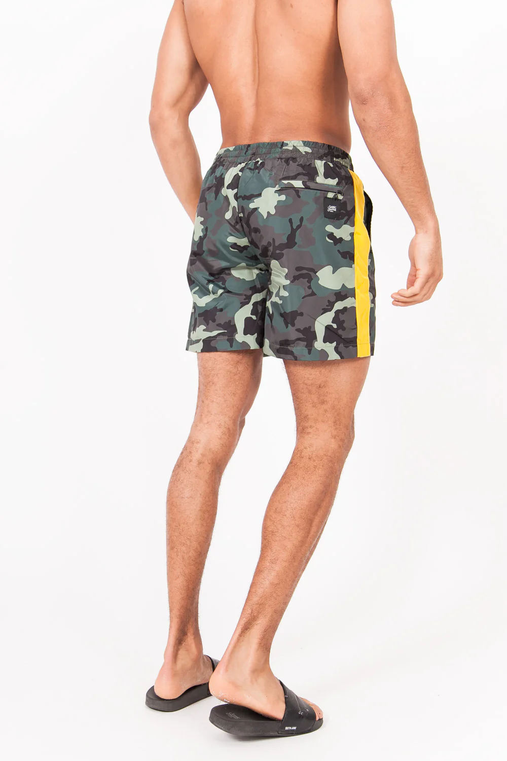 Maillot de bain camouflage bandes jaune vert - Image 4