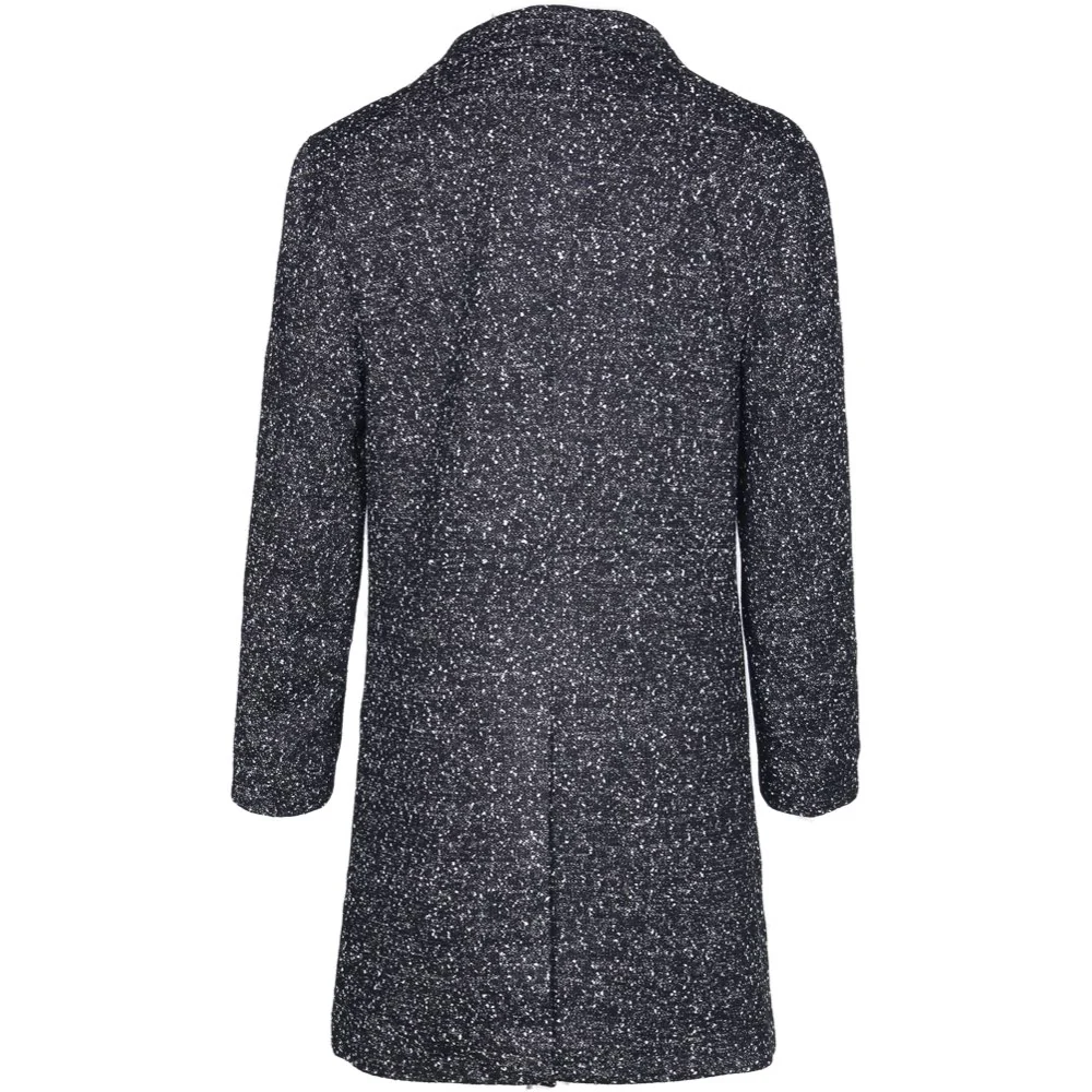 Manteau chiné long noir - Image 6