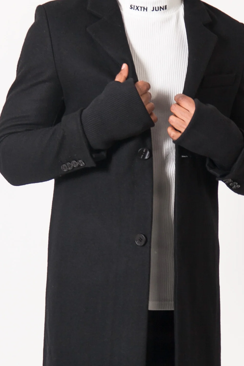Manteau laine noir - Image 3
