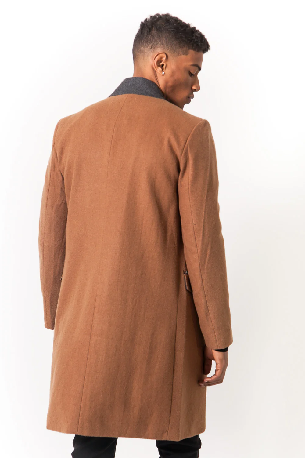 Manteau laine zips camel - Image 5