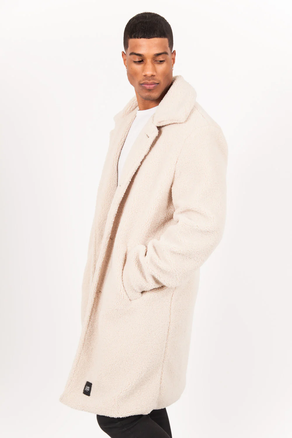 Manteau large sherpa beige - Image 4