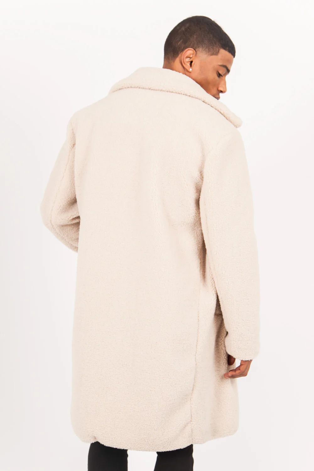 Manteau large sherpa beige - Image 5