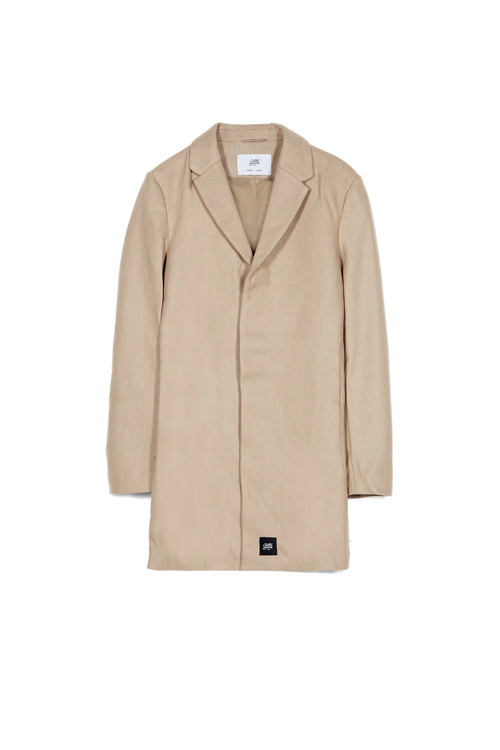 Manteau long laine beige