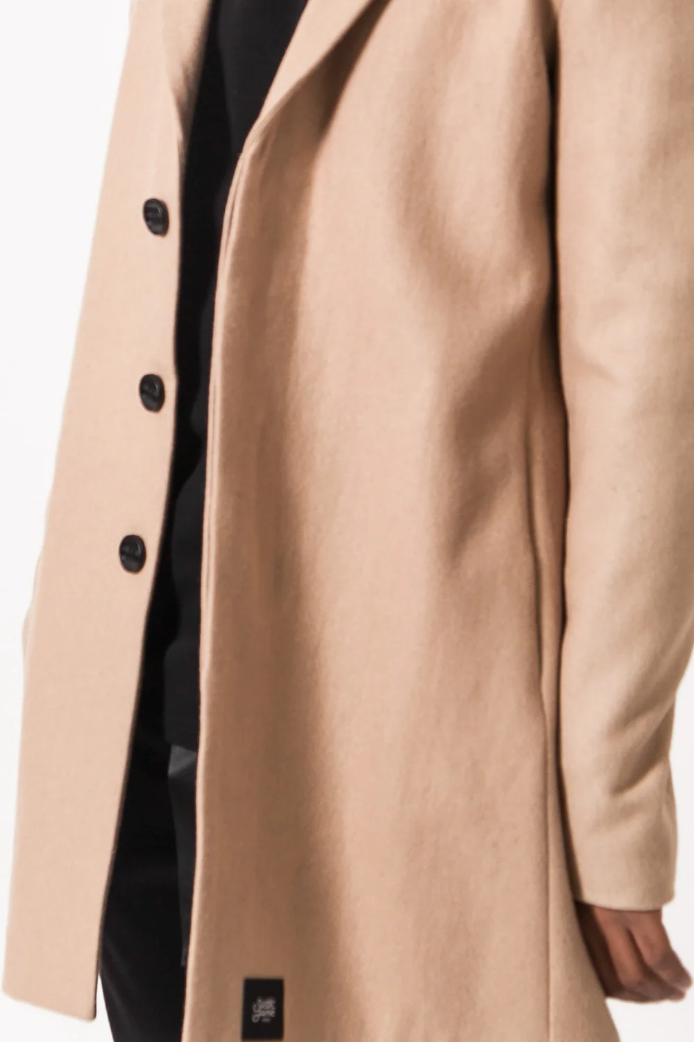Manteau long laine beige - Image 3
