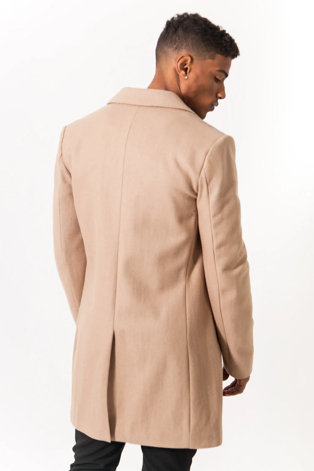 Manteau long laine beige - Image 5