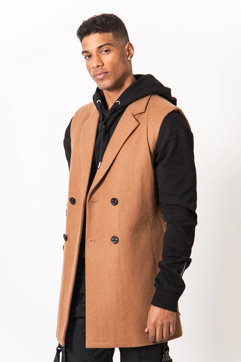 Manteau sans manches marron - Image 4