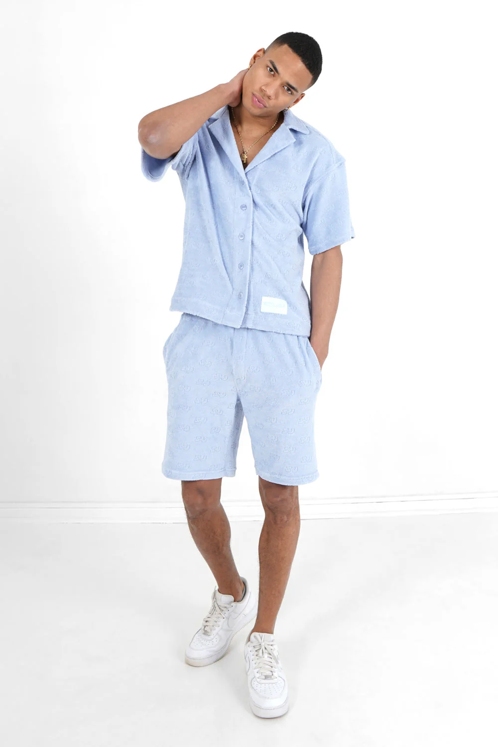 Chemise towel monogramme Bleu - Image 2
