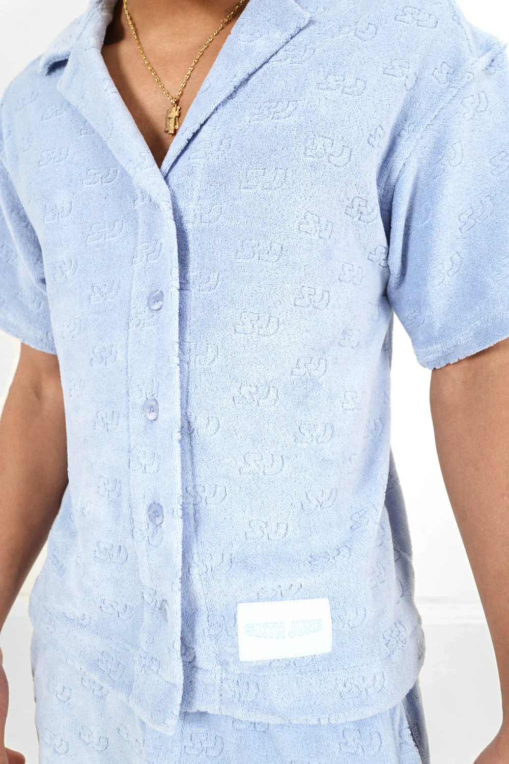 Chemise towel monogramme Bleu - Image 3