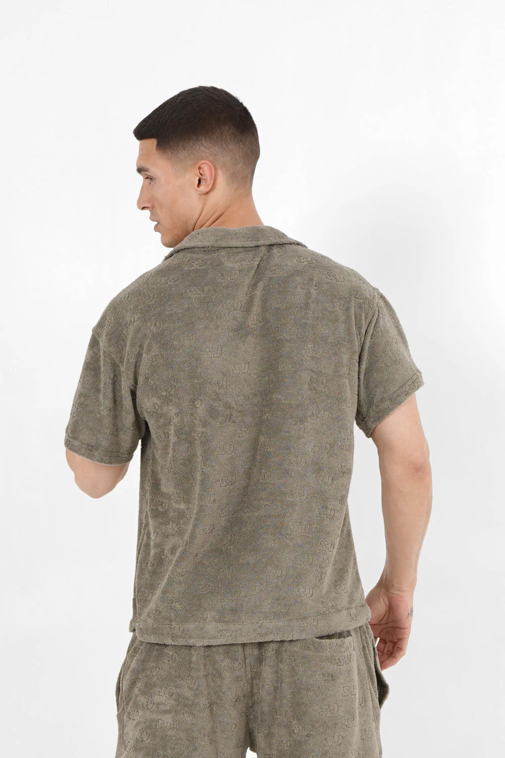 Chemise towel monogramme Vert kaki - Image 5