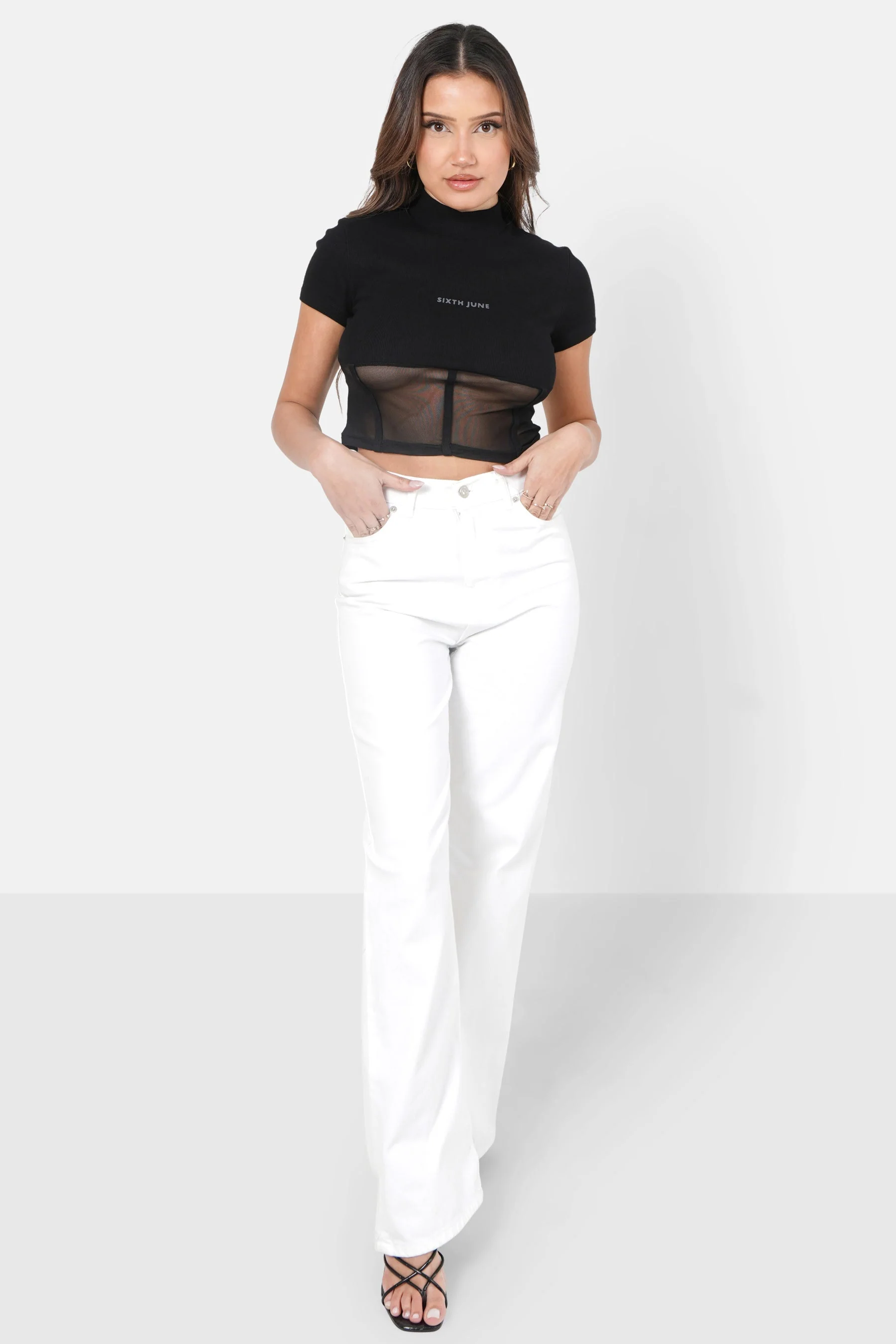 Top court corset transparent Noir - Image 2