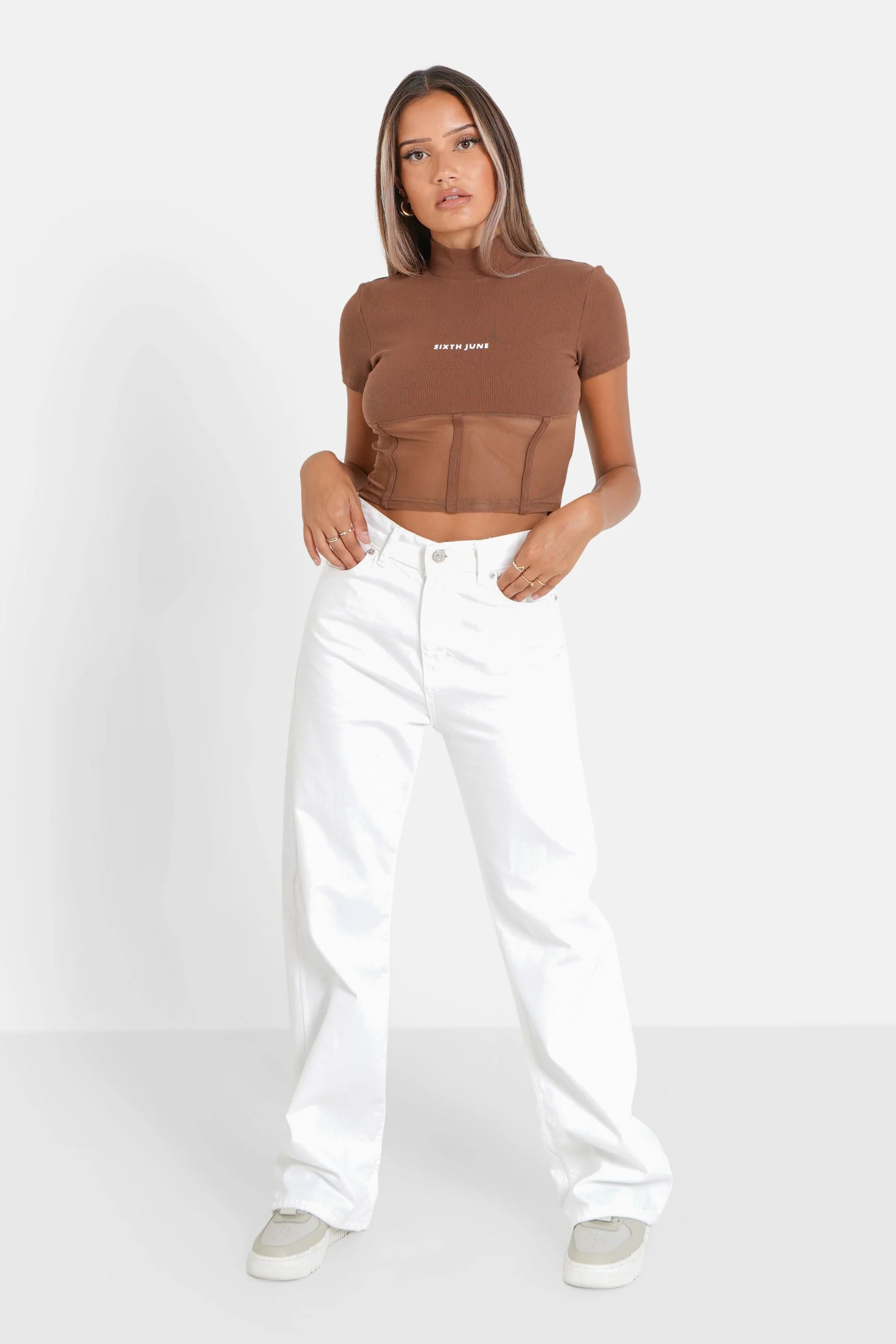 Top court corset transparent Marron clair - Image 2