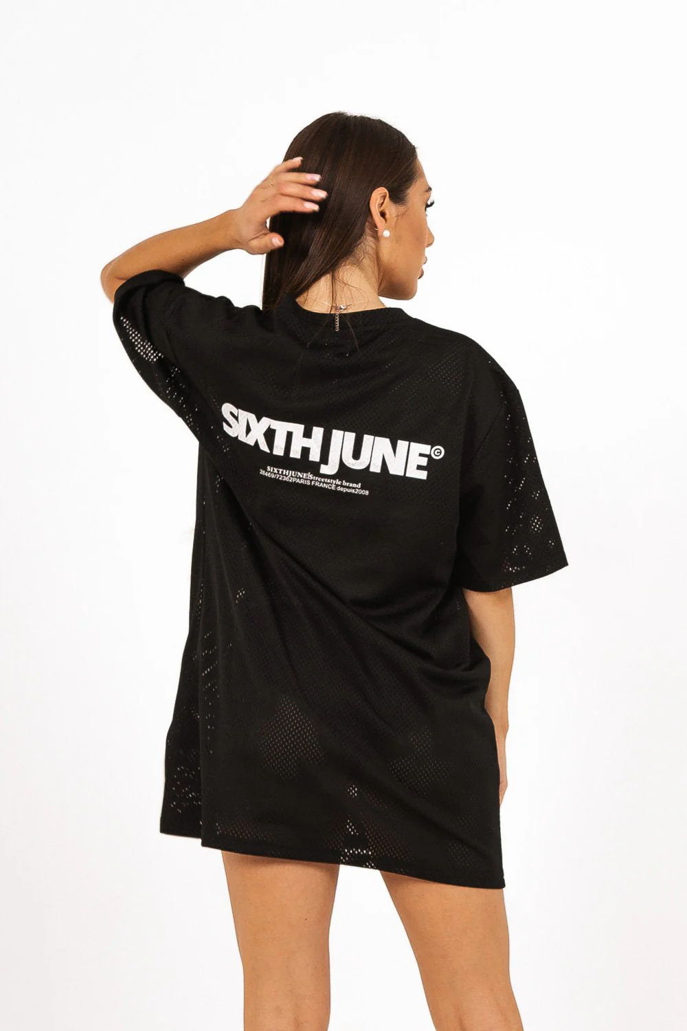 Robe t-shirt mesh logo noir - Image 4