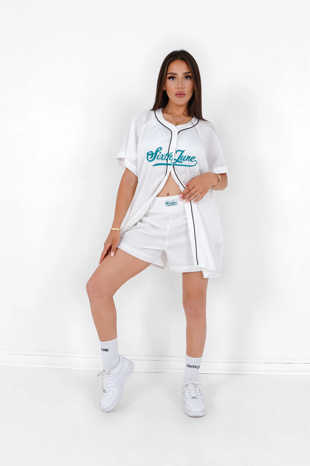 Chemise mesh oversize signature Blanc - Image 2