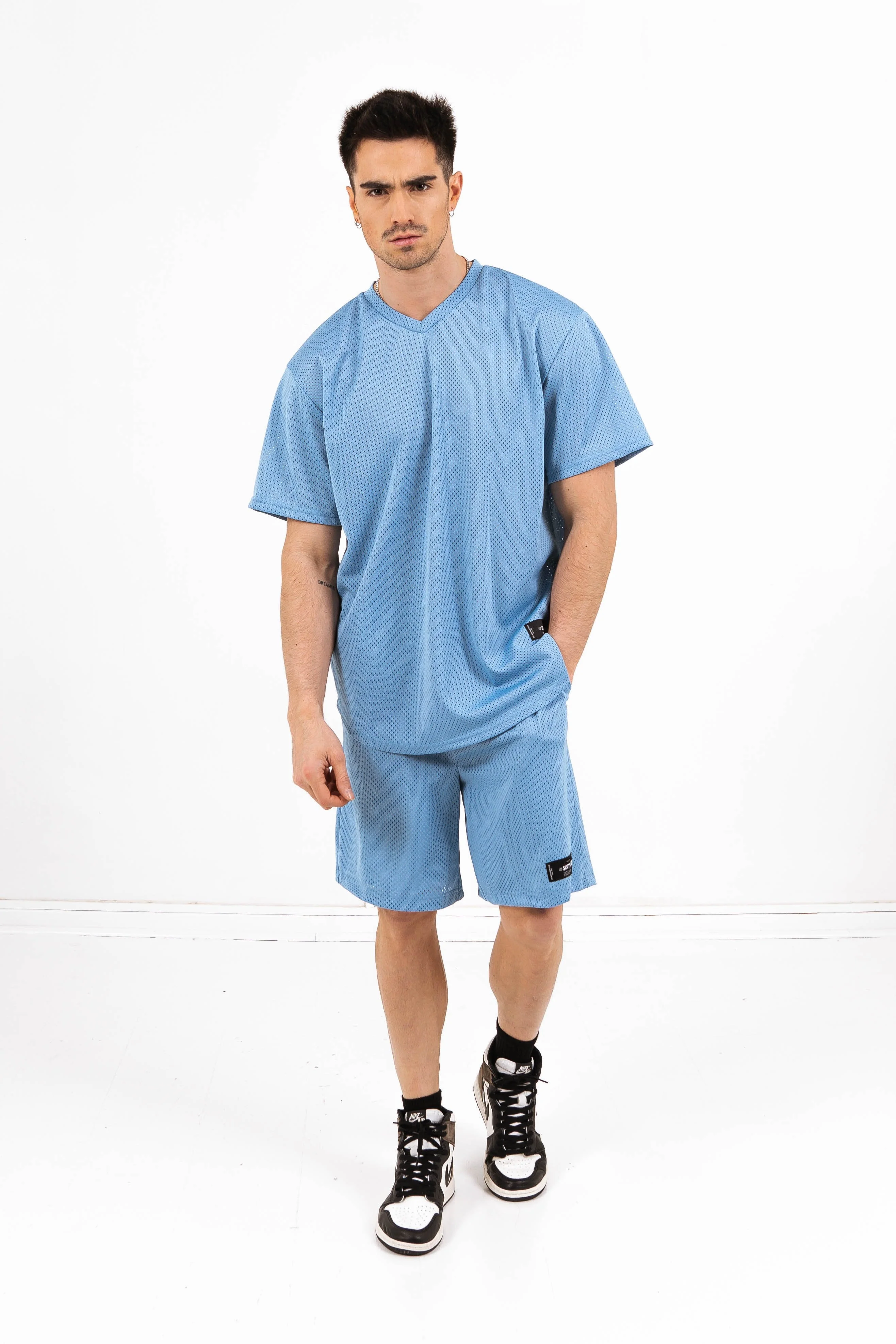 Short mesh logo Bleu - Image 2