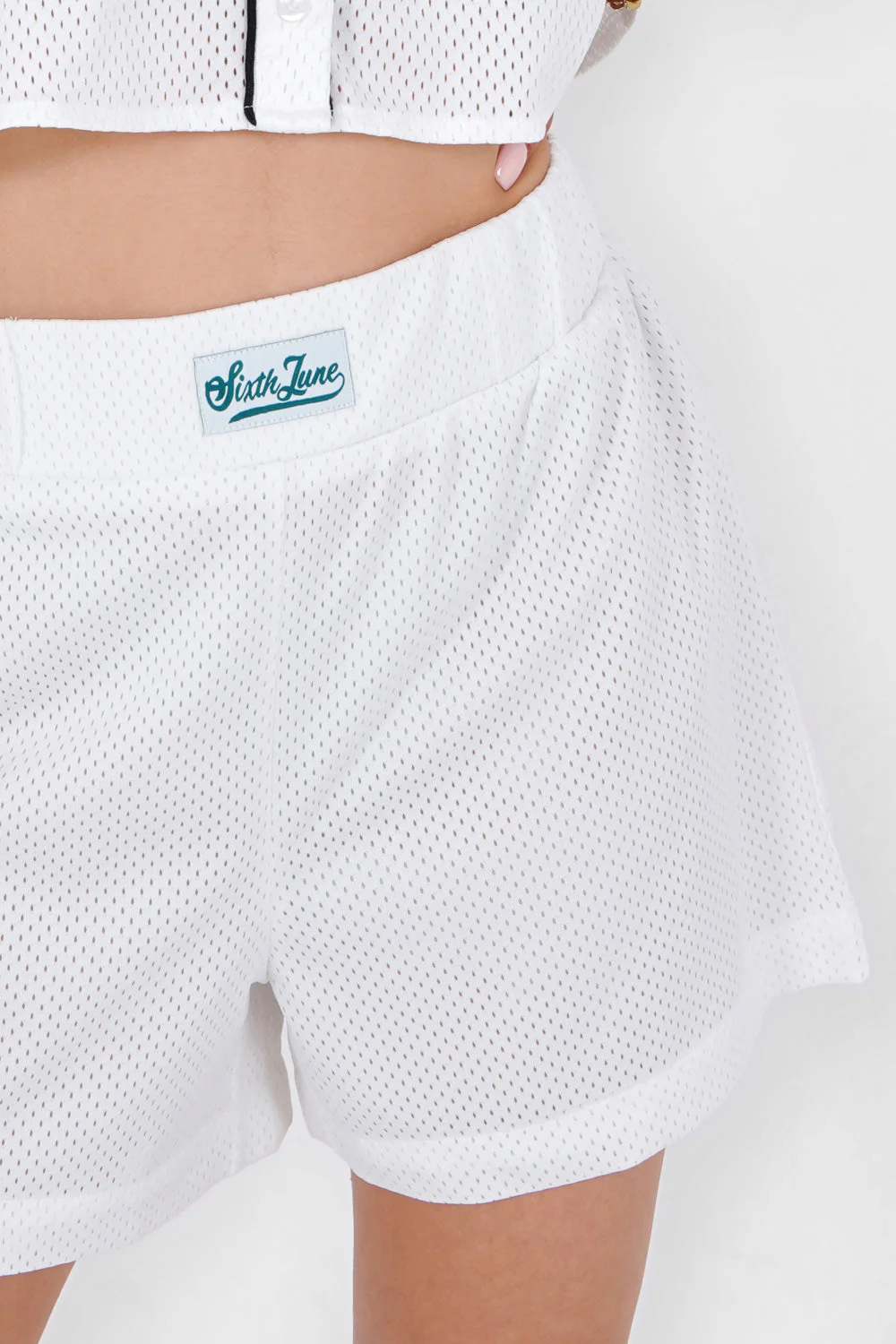 Short mesh logo Blanc - Image 3