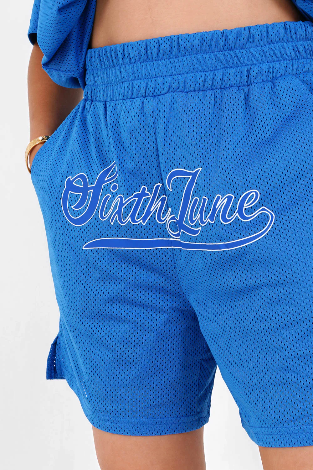 Short mesh logo Bleu - Image 3