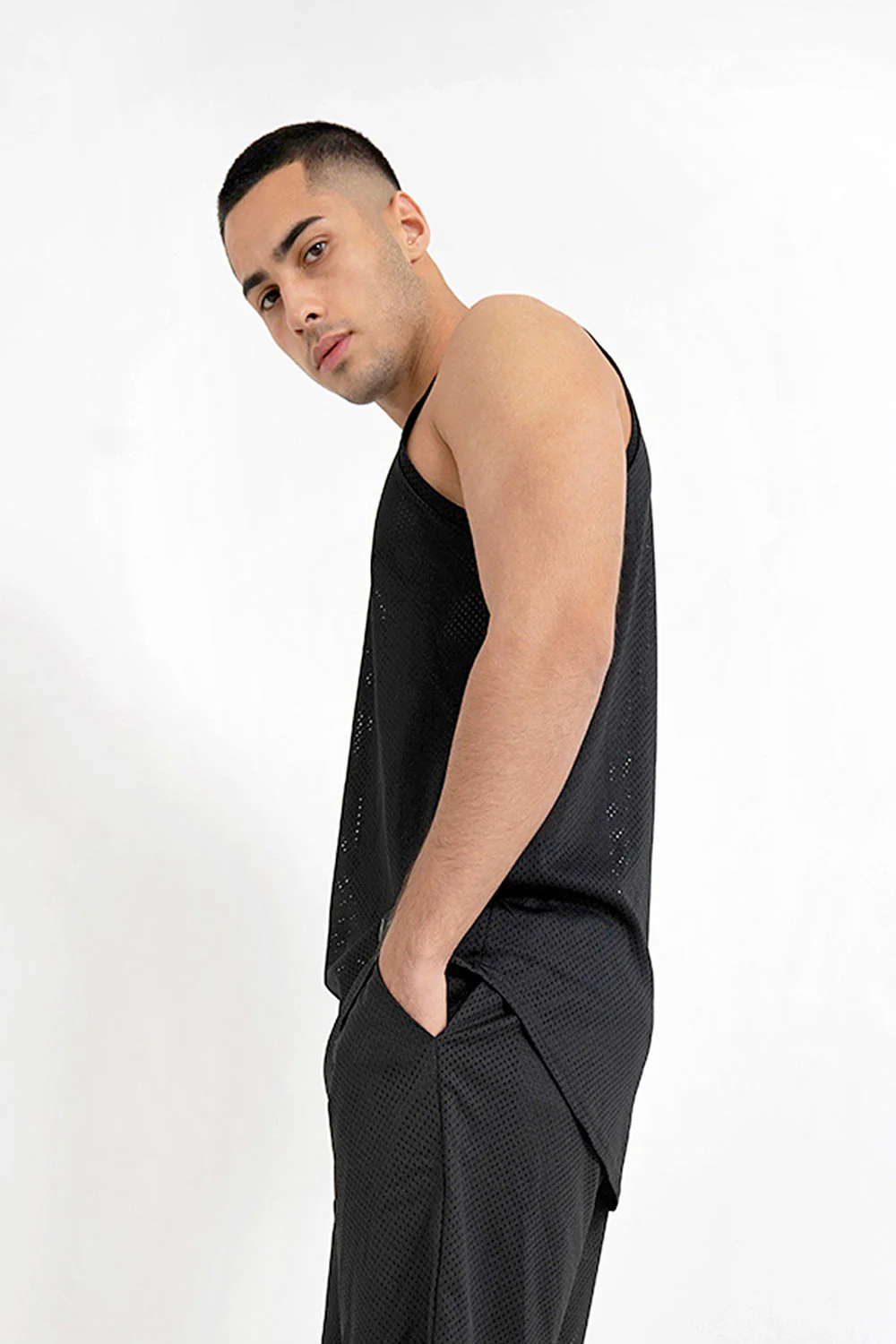 Débardeur maillot mesh Noir - Image 3
