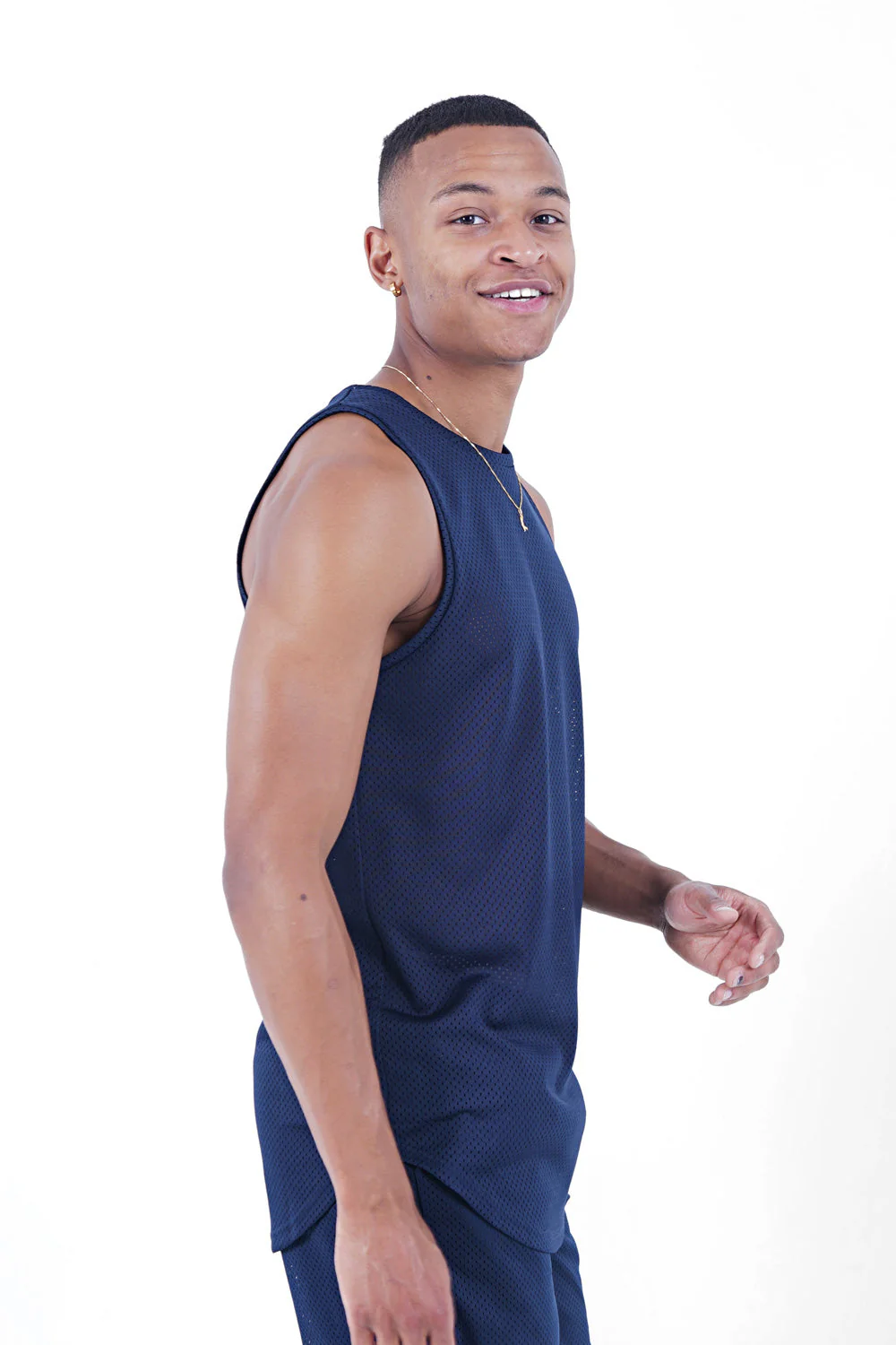 Débardeur maillot mesh Bleu foncé - Image 4